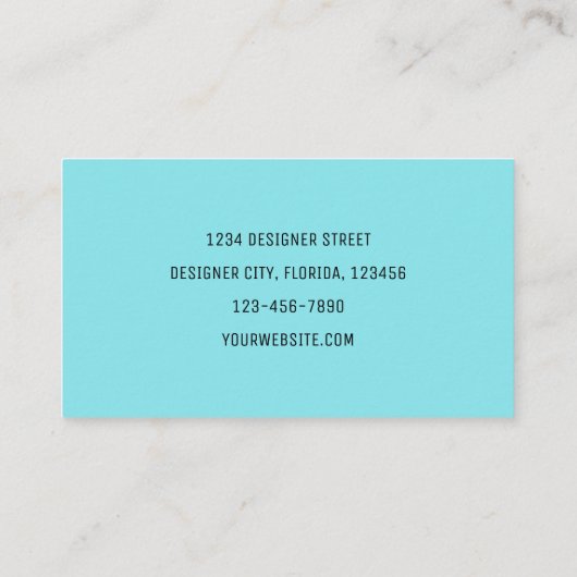 Carte De Visite Papillons Tournesol Turquoise Sliver Blanc Élégant (Dos)