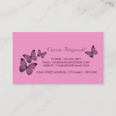 Carte De Visite Papillons Violets, Beauticier, Salon De Beauté (Dos)