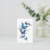 Carte De Visite Papillons volants bleus Morpho (Debout devant)
