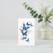 Carte De Visite Papillons volants bleus Morpho (Debout devant)