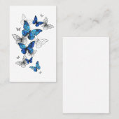 Carte De Visite Papillons volants bleus Morpho (Devant / Derrière)