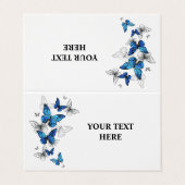 Carte De Visite Papillons volants bleus Morpho (Extérieur déplié)