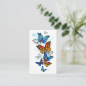 Carte De Visite Papillons volants Morpho et Monarch (Debout devant)