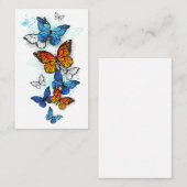 Carte De Visite Papillons volants Morpho et Monarch (Devant / Derrière)