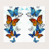 Carte De Visite Papillons volants Morpho et Monarch (Extérieur déplié)