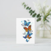 Carte De Visite Papillons volants Morpho et Monarch (Debout devant)