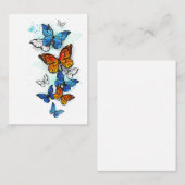 Carte De Visite Papillons volants Morpho et Monarch (Devant / Derrière)