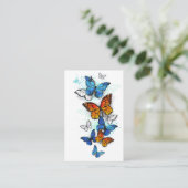 Carte De Visite Papillons volants Morpho et Monarch (Debout devant)
