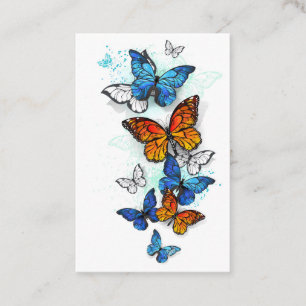 Carte De Visite Papillons volants Morpho et Monarch