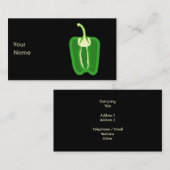 Carte De Visite Paprika Vert. Réduit de moitié (Devant / Derrière)