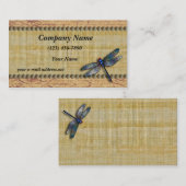 Carte De Visite Papyrus bleu de cru de libellule (Devant / Derrière)