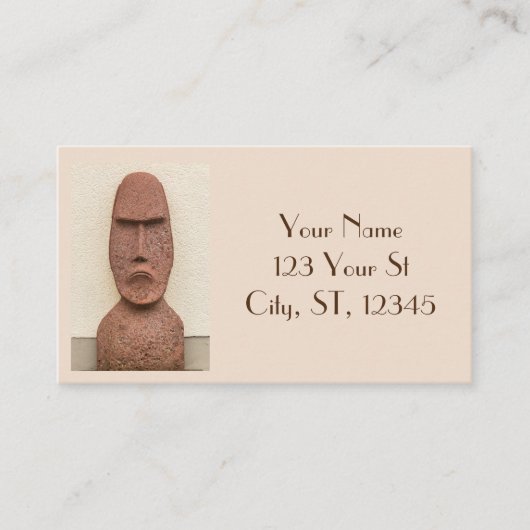 Carte De Visite Pâques Île Moai Head Thunder Cove (Devant)