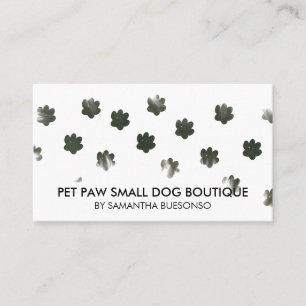 Carte De Visite Paquet de chat de chien vert simple aquarelle
