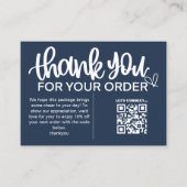 Carte De Visite Paquet Merci client Insérer un coupon de code QR (Devant)