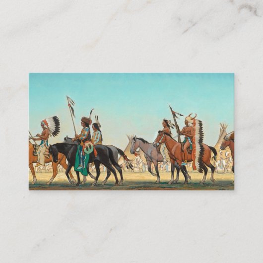 Carte De Visite Parade des guerriers par Maynard Dixon (Devant)