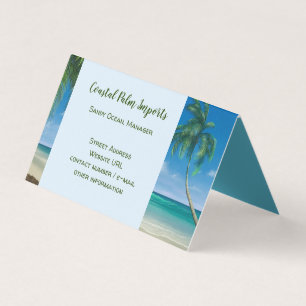 Carte De Visite Paradis de la côte tropicale plié debout