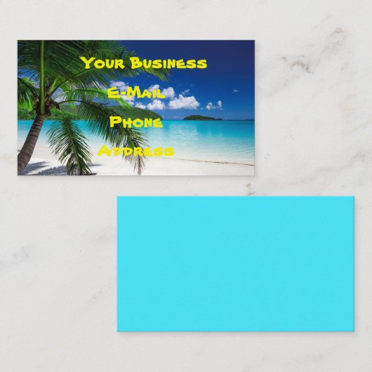 Carte De Visite Paradis tropical classique de plage d'île (Devant / Derrière)