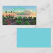 Carte De Visite Paradis tropical de coucher du soleil d'île de (Devant / Derrière)