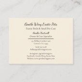 Carte De Visite Parakeet with Tulips Exotic Pets (Dos)