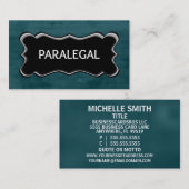 Carte De Visite Paralegal Élégant Nom Plaque (Devant / Derrière)