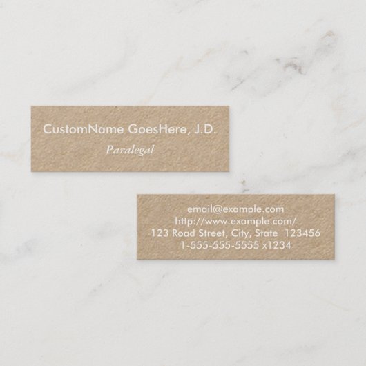 Carte de visite paralégal minimaliste (Devant / Derrière)