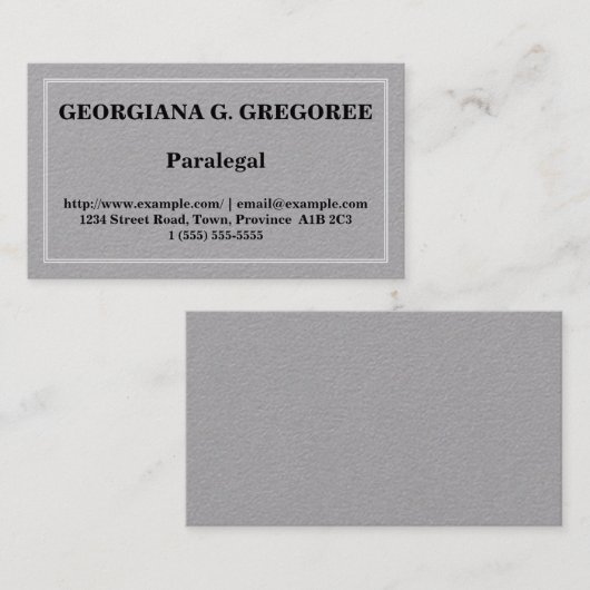 Carte de visite paralégal simple (Devant / Derrière)