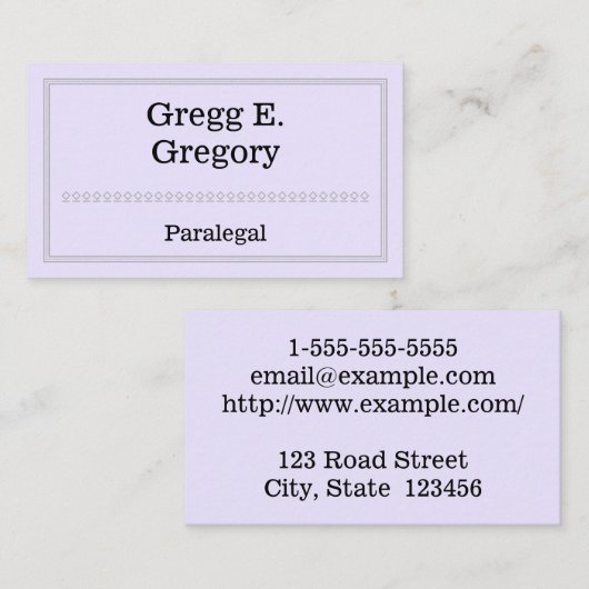 Carte de visite paralégal simple et moderne (Devant / Derrière)
