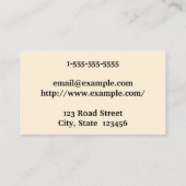 Carte de visite paralégal simple et simple (Dos)