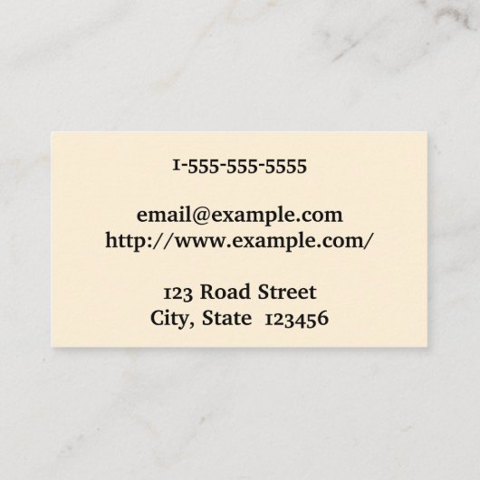 Carte de visite paralégal simple et simple (Dos)