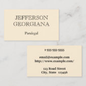 Carte de visite paralégal simple et simple (Devant / Derrière)