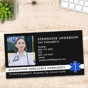 Carte De Visite Paramedic EMS EMT Urgence Ambulance Logo photo