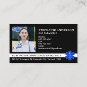 Carte De Visite Paramedic EMS EMT Urgence Ambulance Logo photo (Devant)