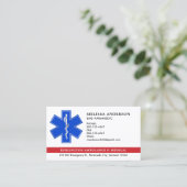 Carte De Visite Paramètre EMS Ambulance Star Of Life Logo QR Code (Debout devant)