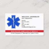 Carte De Visite Paramètre EMS Ambulance Star Of Life Logo QR Code (Devant)