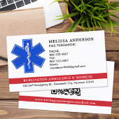 Carte De Visite Paramètre EMS Ambulance Star Of Life Logo QR Code