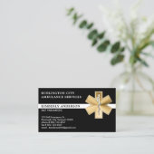 Carte De Visite Paramètre EMS EMT Ambulance Urgence QR Code Logo (Debout devant)