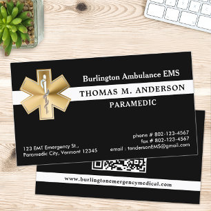 Carte De Visite Paramètre personnalisé EMS EMT Ambulance Code QR M