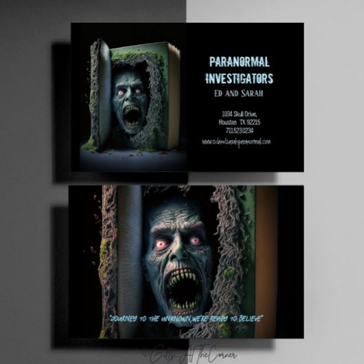 Carte De Visite Paranormal Chercheur Hauné Livre d'horreur