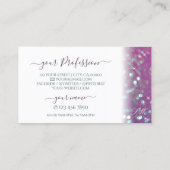 Carte De Visite Paraphe de Parties scintillant Turquoise à rayures (Dos)