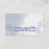 Carte De Visite Parapluie bleu sur les nuages, météorologue (Dos)