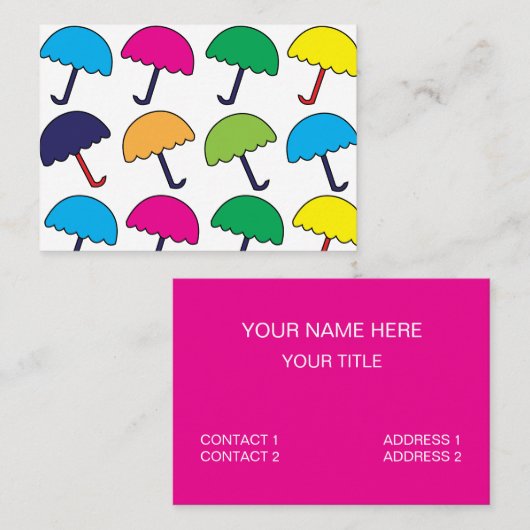Carte De Visite Parapluie coloré (Devant / Derrière)