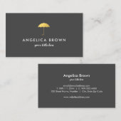 Carte de visite-parapluie de Faux Gold Foil (Devant / Derrière)