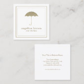 Carte de visite parapluie de Faux Parties scintill (Devant / Derrière)