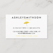 Carte De Visite Parapluie jaune (Dos)