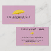 Carte De Visite Parapluie rose jaune (Devant / Derrière)