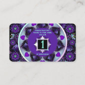 Carte De Visite Parapluie violet & coeurs .7 (Devant)