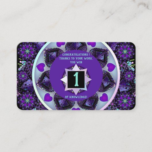 Carte De Visite Parapluie violet & coeurs .7 (Devant)