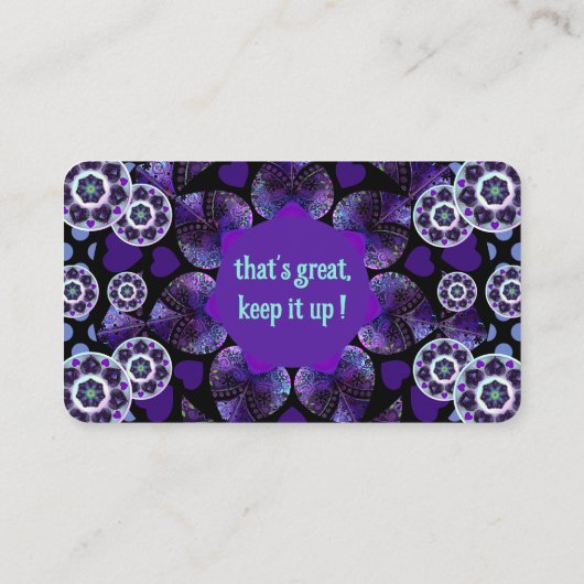 Carte De Visite Parapluie violet & coeurs .7 (Dos)