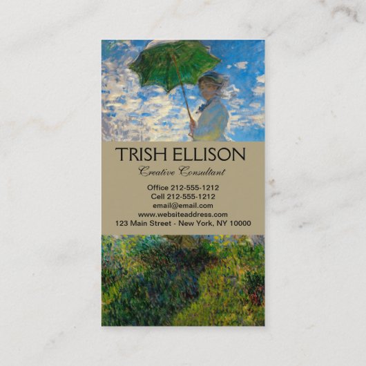 Carte De Visite Parasol Monet Femme Impressionnisme (Dos)