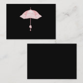 Carte De Visite Parasol rose (Devant / Derrière)